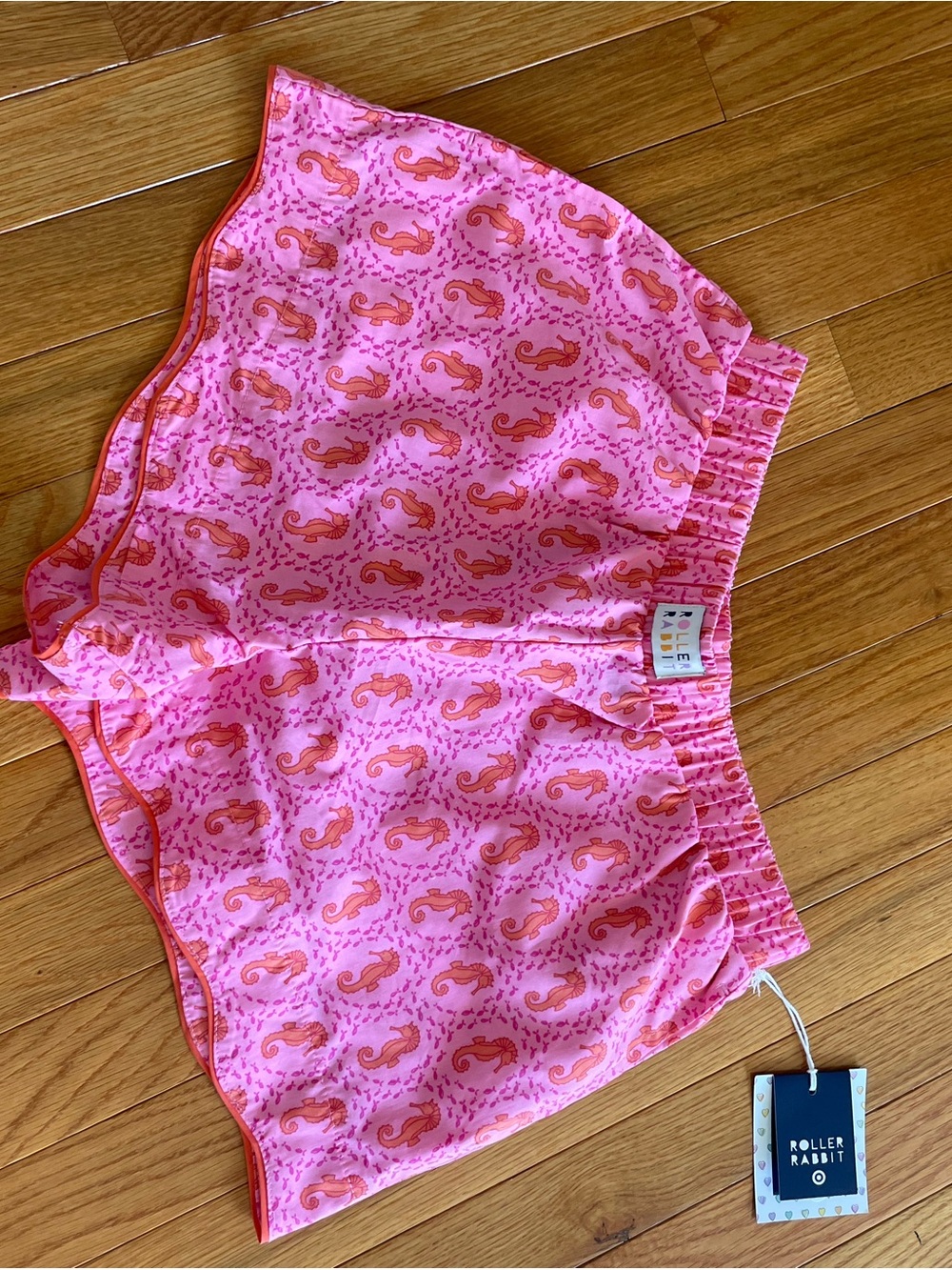 Roller Rabbit Pink Seahorse Print Shorts Small